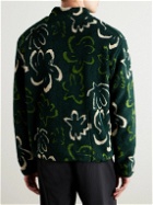 DISTRICT VISION - Floral-Print Fleece Half-Zip Sweatshirt - Green