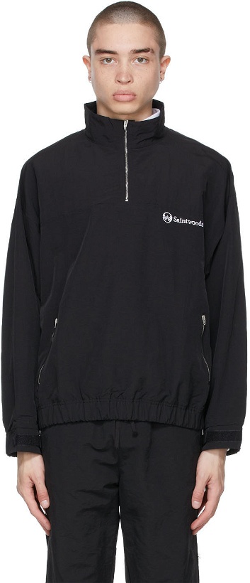 Photo: Saintwoods Black Tracksuit Zip-Up Pullover