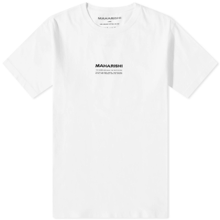 Photo: Maharishi Men's MILTYPE Embroidery Logo T-Shirt in White