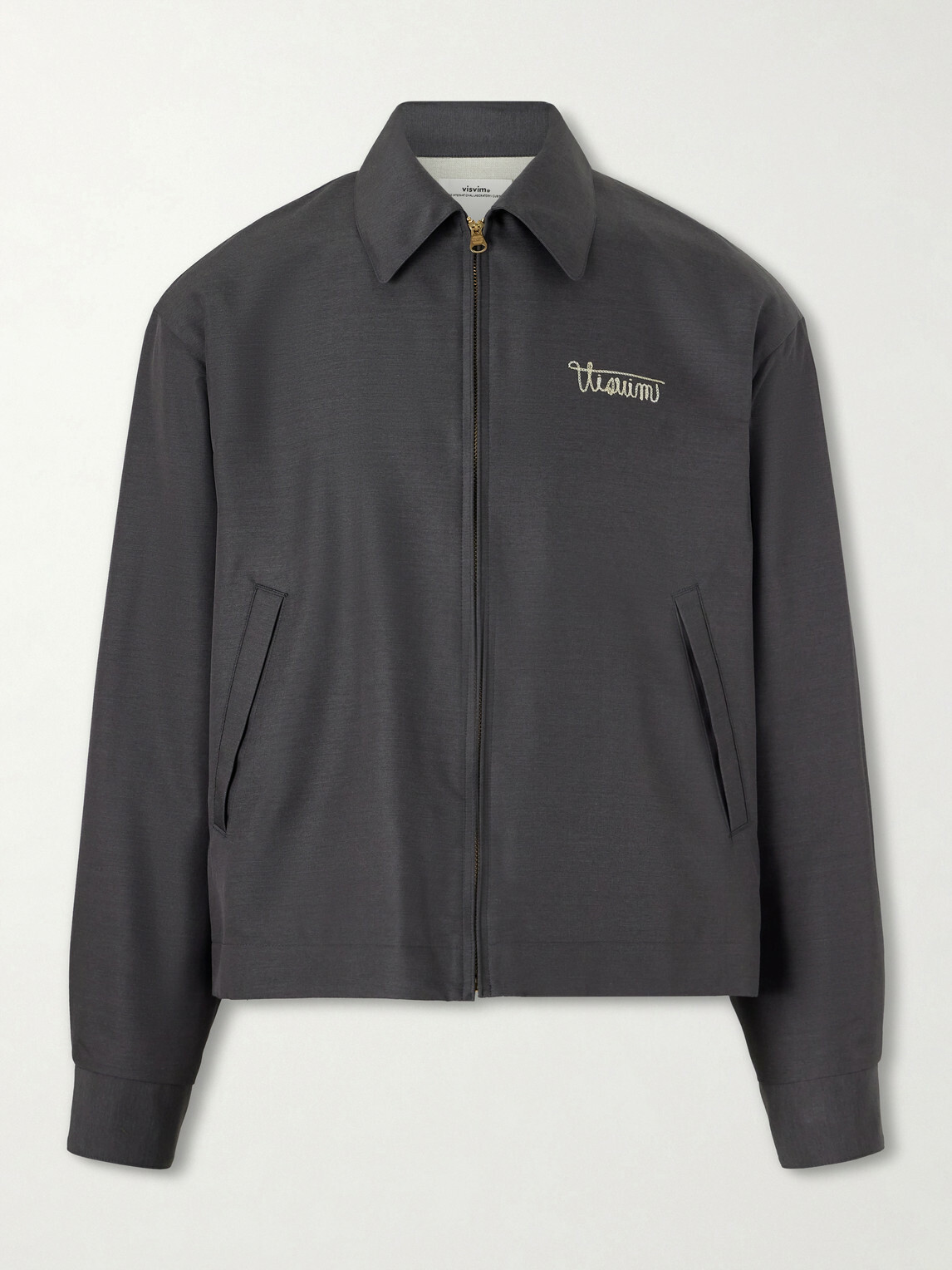 Visvim - Kluane Logo-Embroidered Wool and Silk-Blend Blouson Jacket - Gray