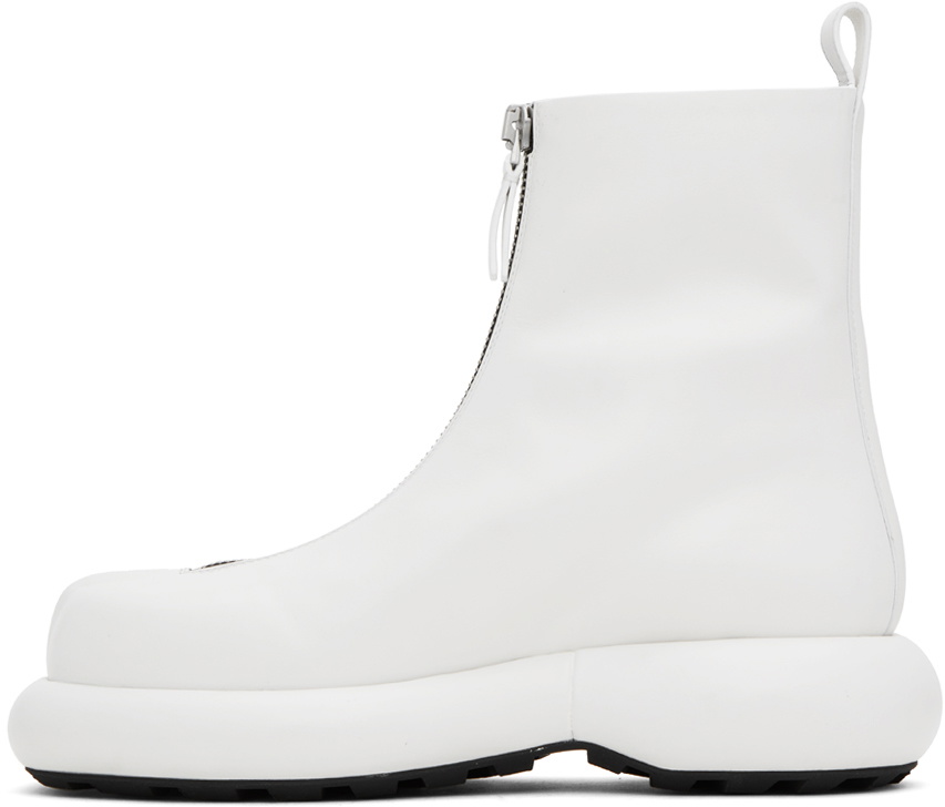 靴 JIL SANDER ZIP BOOTS Jil Sander White Zip Boots Jil Sander