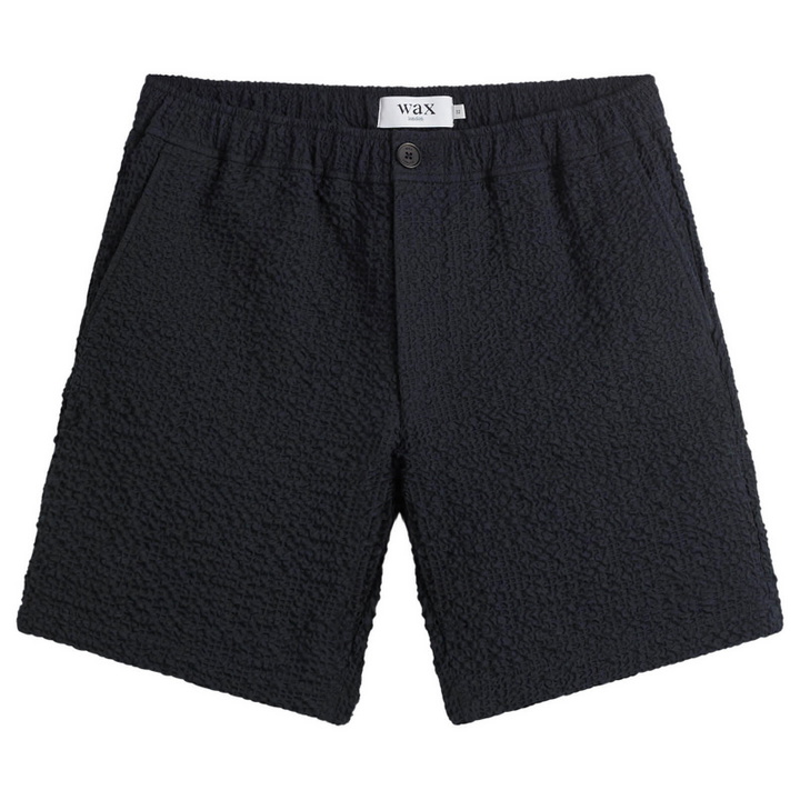 Photo: Wax London Men's Kurt Jumbo Seersucker Shorts in Dark Navy