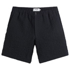 Wax London Men's Kurt Jumbo Seersucker Shorts in Dark Navy