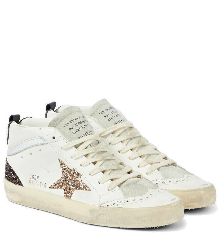 Photo: Golden Goose Mid Star glitter leather sneakers