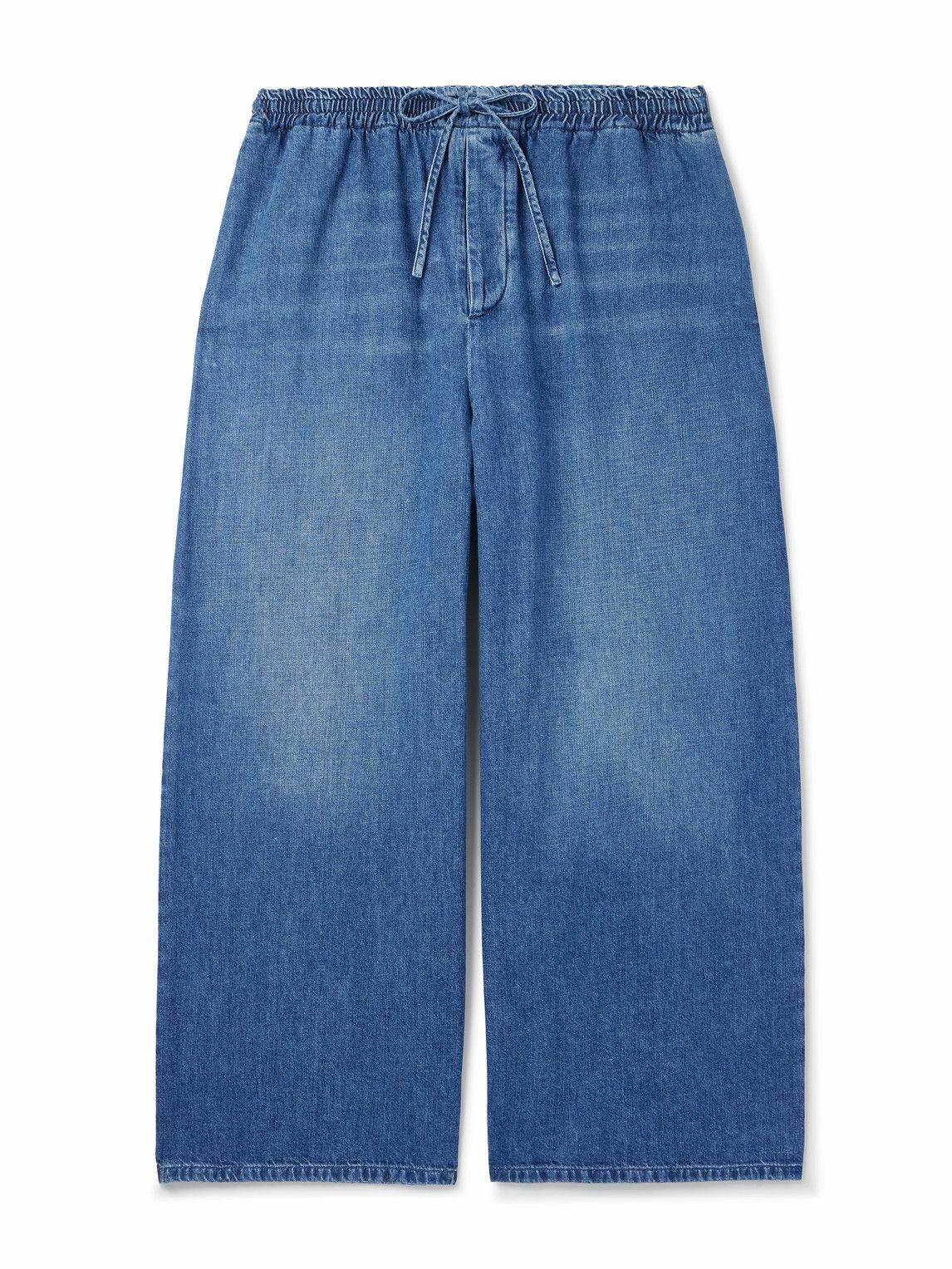 LOEWE - Paula's Ibiza Wide-Leg Cropped Drawstring Jeans