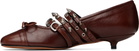 ABRA Brown Kitten Spike Ballerina Heels