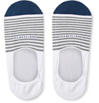 Marcoliani - Invisible Touch Striped Stretch Pima Cotton-Blend No-Show Socks - White