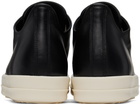 Rick Owens Black Leather Low Sneakers