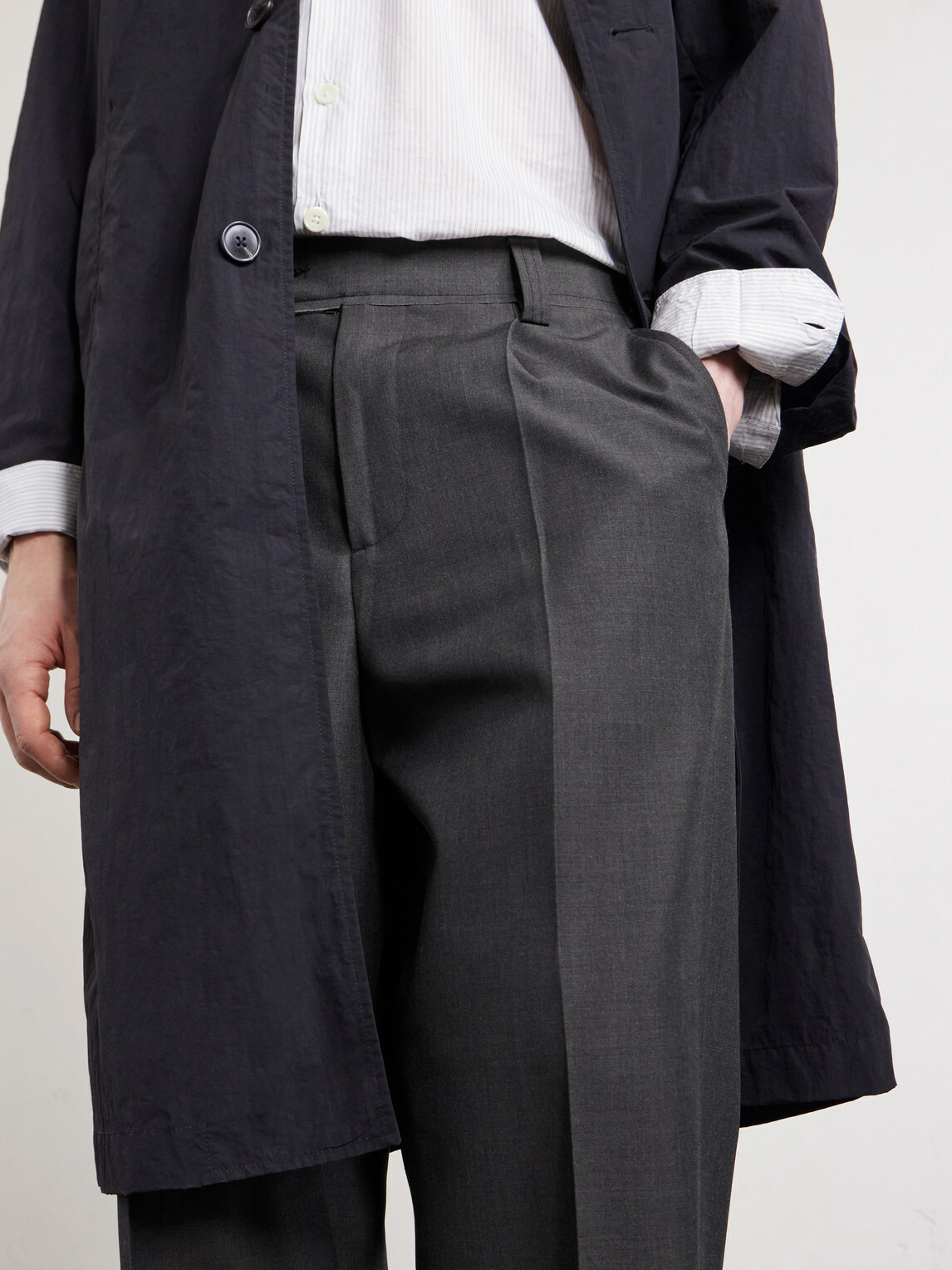 mfpen - Straight-Leg Pleated Wool Trousers - Gray