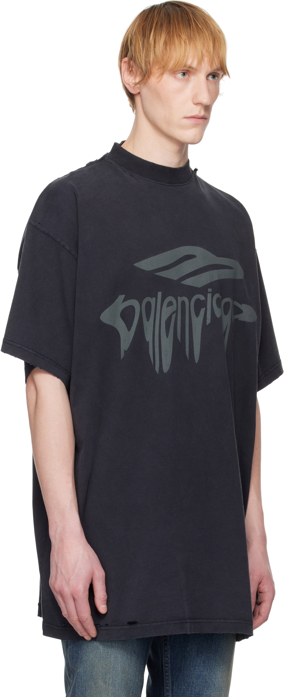 Balenciaga Black 3B Liquefied T-shirt Balenciaga