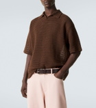 Auralee Open-knit cotton and silk polo sweater