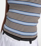 Prada Striped cotton-blend tank top