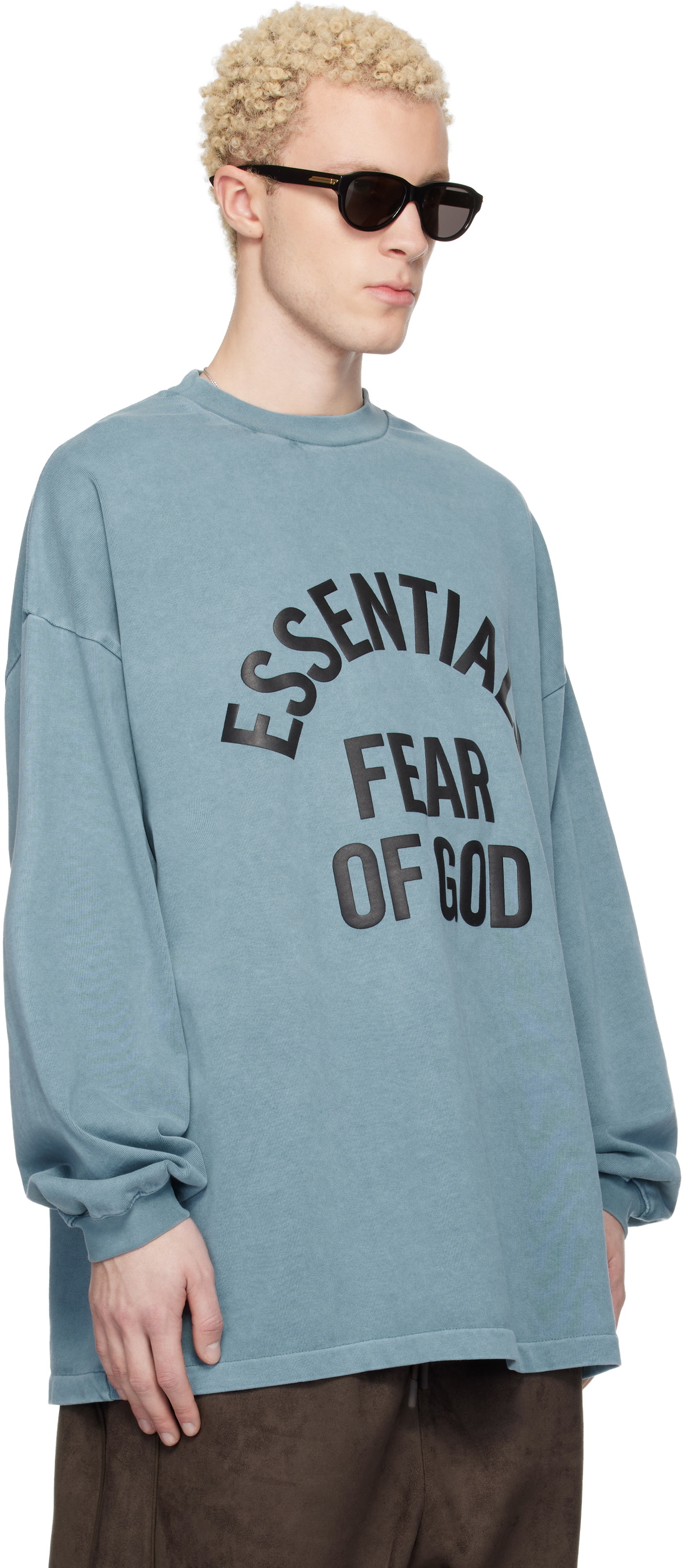 Fear of God ESSENTIALS Blue Campus 90s Long Sleeve T-shirt