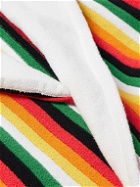 Casablanca - Logo-Appliqued Striped Cotton-Blend Terry Robe - Orange