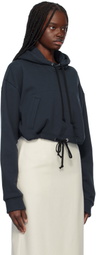 Comme des Garçons Girl Navy Cotton Back Pile Hoodie