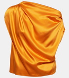 The Sei Draped one-shoulder silk top
