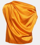 The Sei Draped one-shoulder silk top