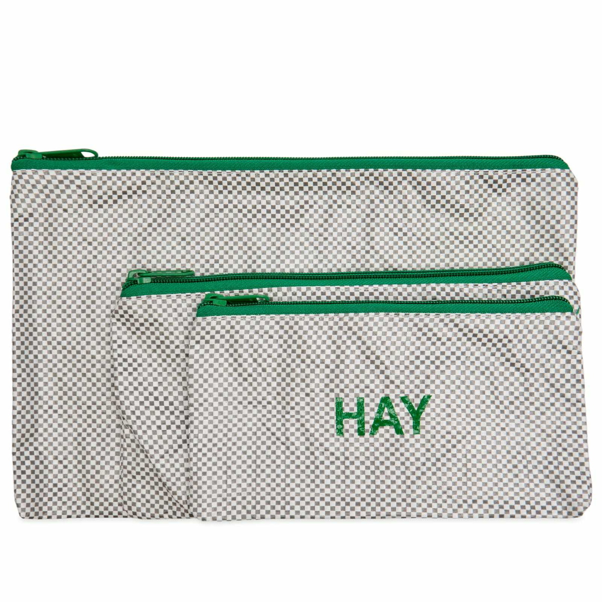 HAY Candy Mono Wash Bag - Flat Set of 3 in Grey 