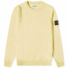 Stone Island Men's Lambswool Crew Neck Knit in Lemon