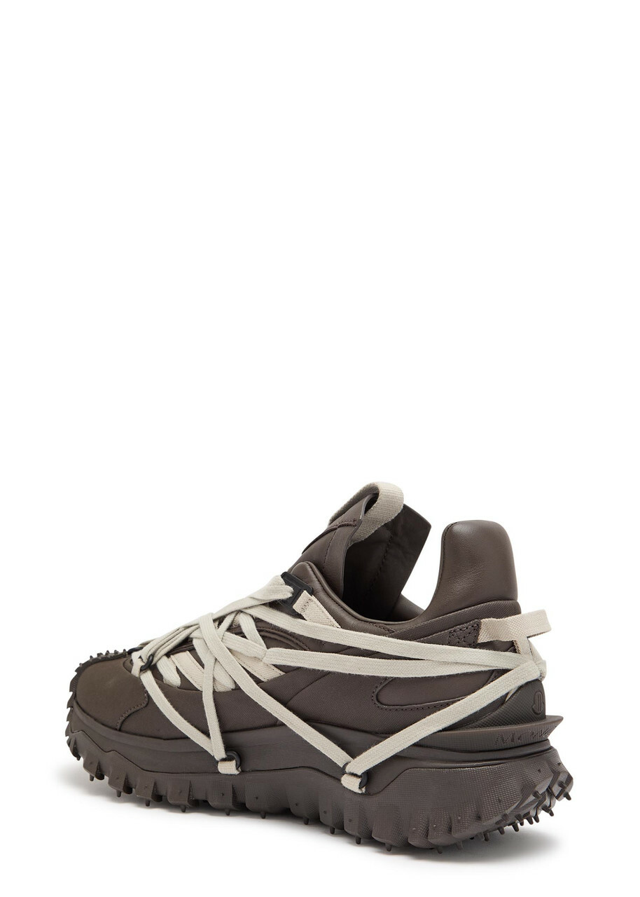 Rick Owens Trailgrip Megalace Leather Sneakers Grey