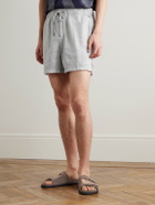 James Perse - Straight-Leg Garment-Dyed Linen Drawstring Shorts - Gray