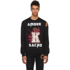 Dolce and Gabbana Black Amore Slit Sweatshirt