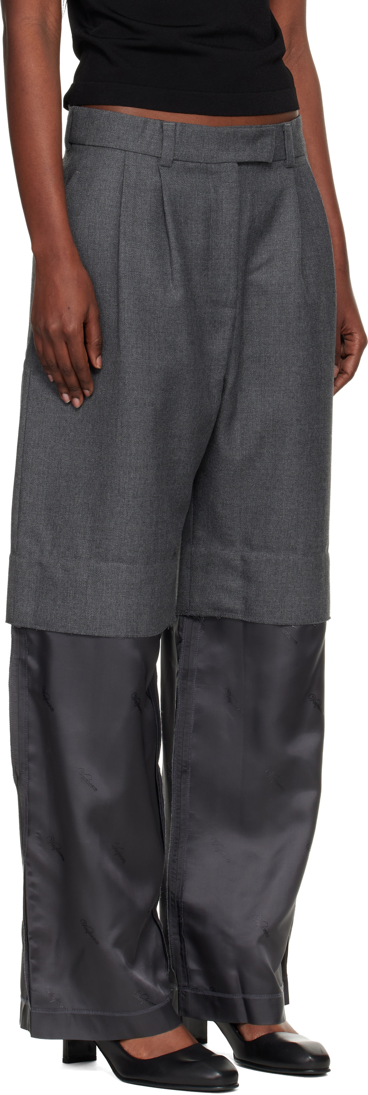 VAQUERA Gray Chopped Trousers