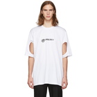 Burberry White Logo Cut-Out T-Shirt