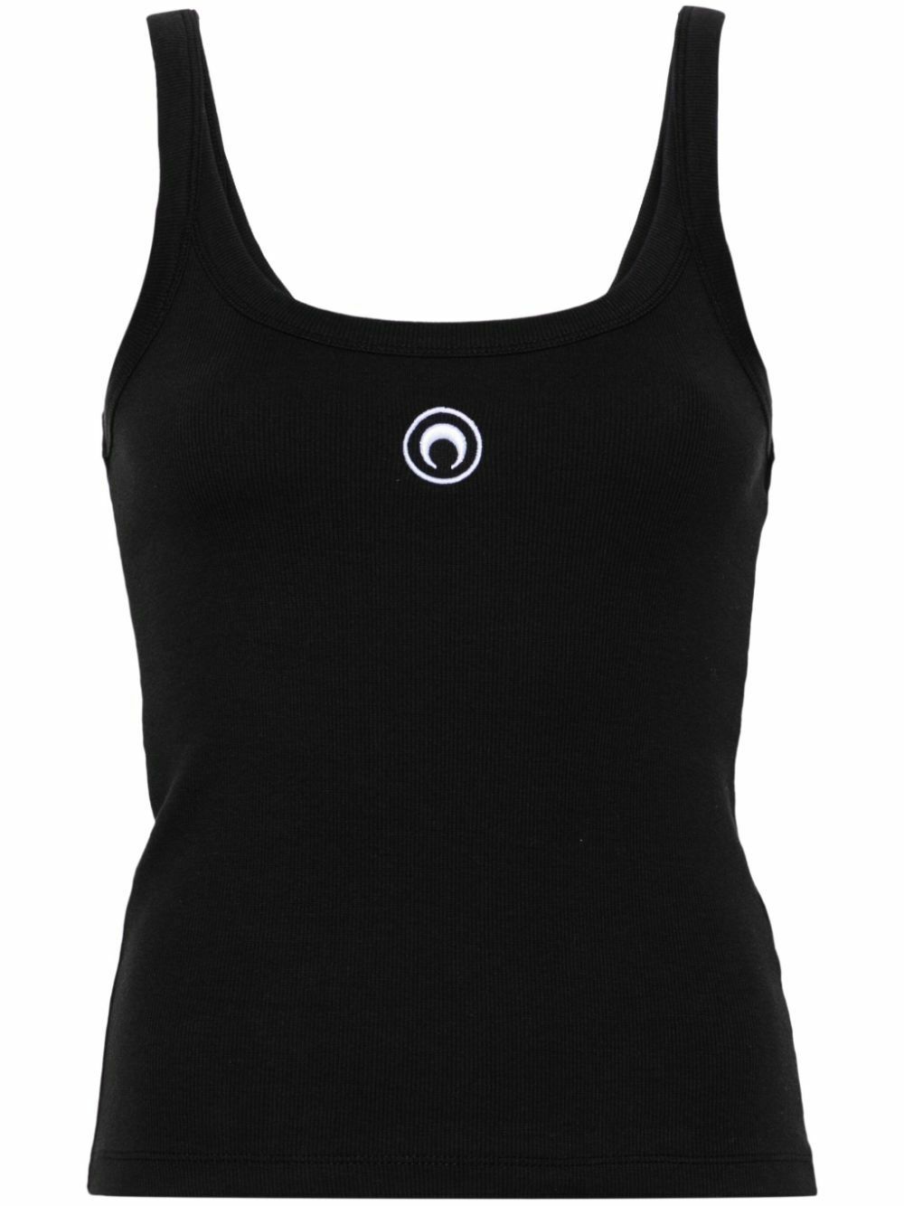 トップス marine serre TANK TOP Marine Serre Black Crescent Moon-Embroidered Tank Top Marine