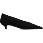 TOTEME Black Sharp Suede Kitten Heels