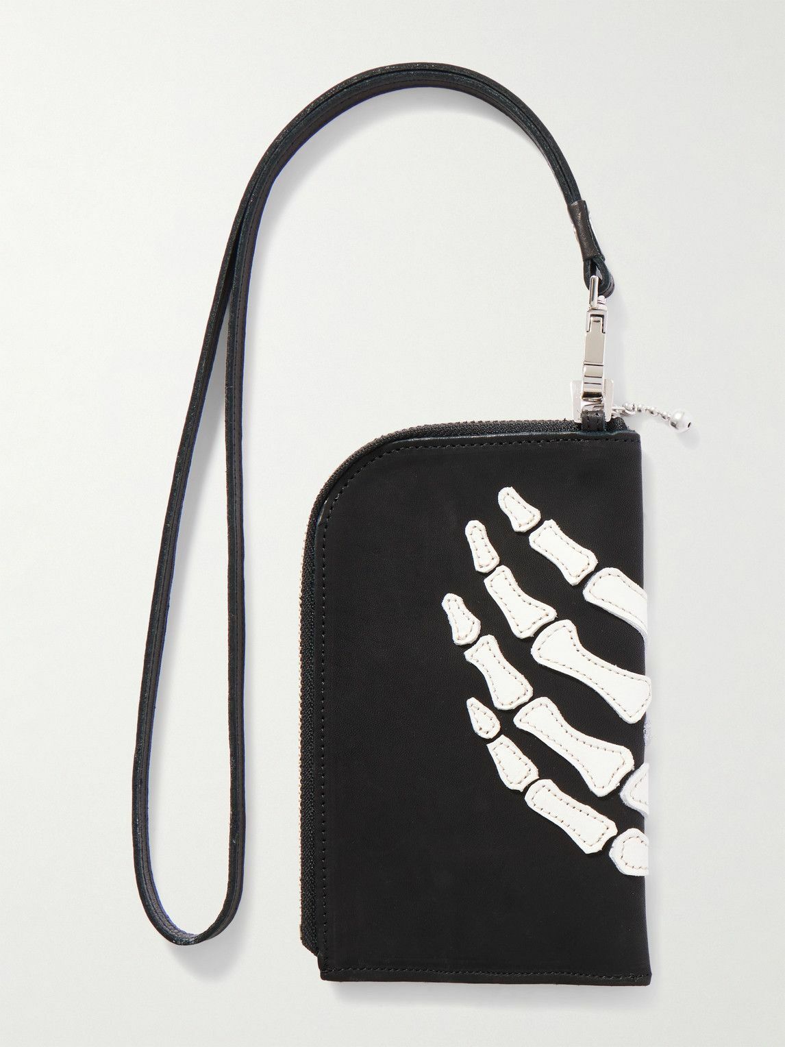 KAPITAL - Thumbs-Up Appliquéd Leather Pouch