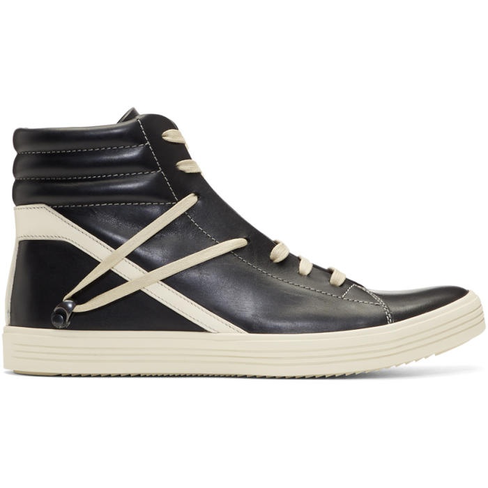 Photo: Rick Owens Black and Off-White Geothrasher High Sneakers