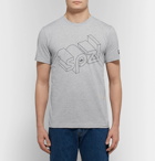 adidas Consortium - SPEZIAL Wireframe Logo-Print Mélange Cotton-Jersey T-Shirt - Gray