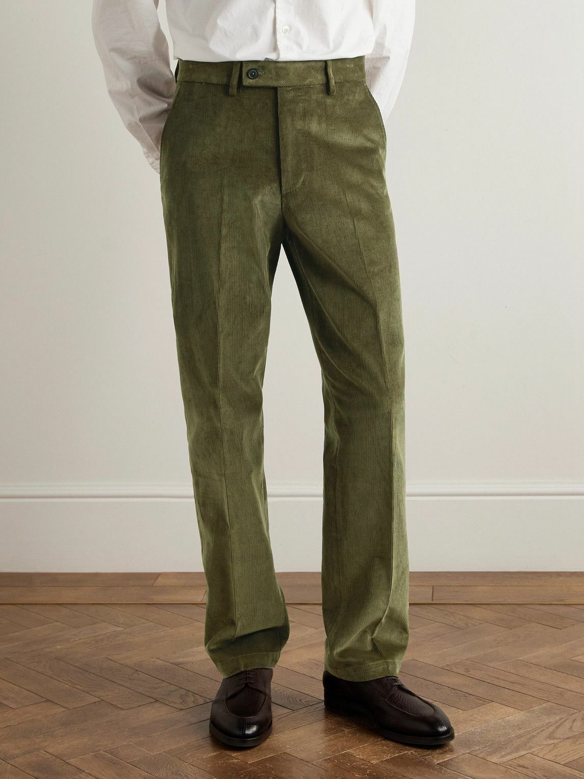 Purdey - Straight-Leg Cotton-Corduroy Trousers - Green