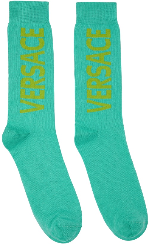 Photo: Versace Green Logo Socks