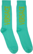 Versace Green Logo Socks