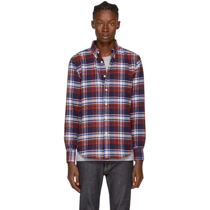 Photo: Naked and Famous Denim Tricolor Flannel Plaid Shirt