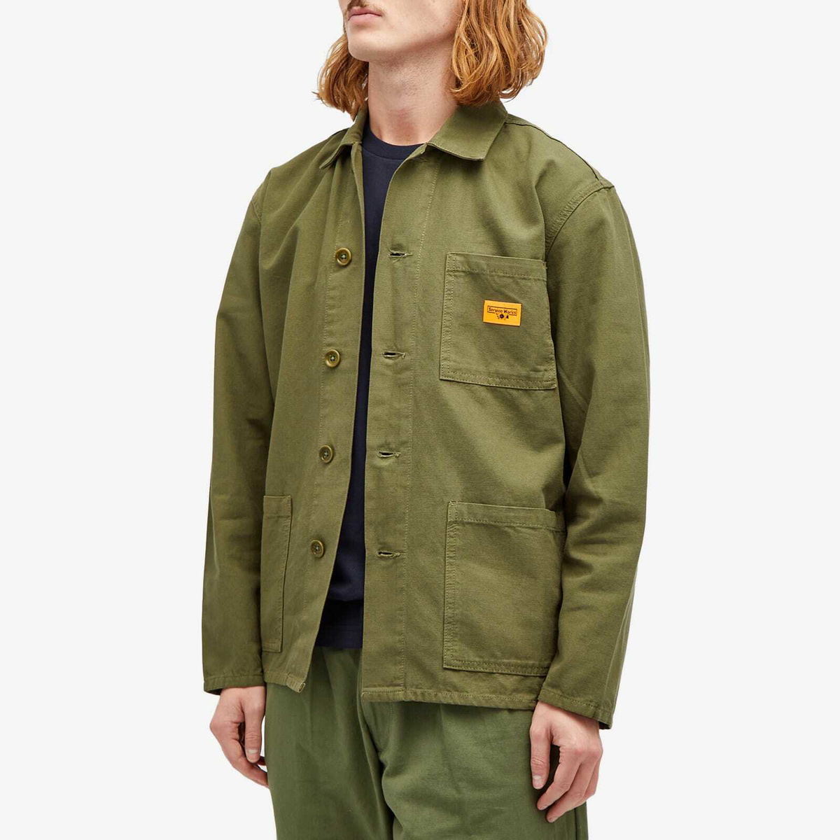 Service Works Men's Canvas Coverall Jacket in Olive Service Works