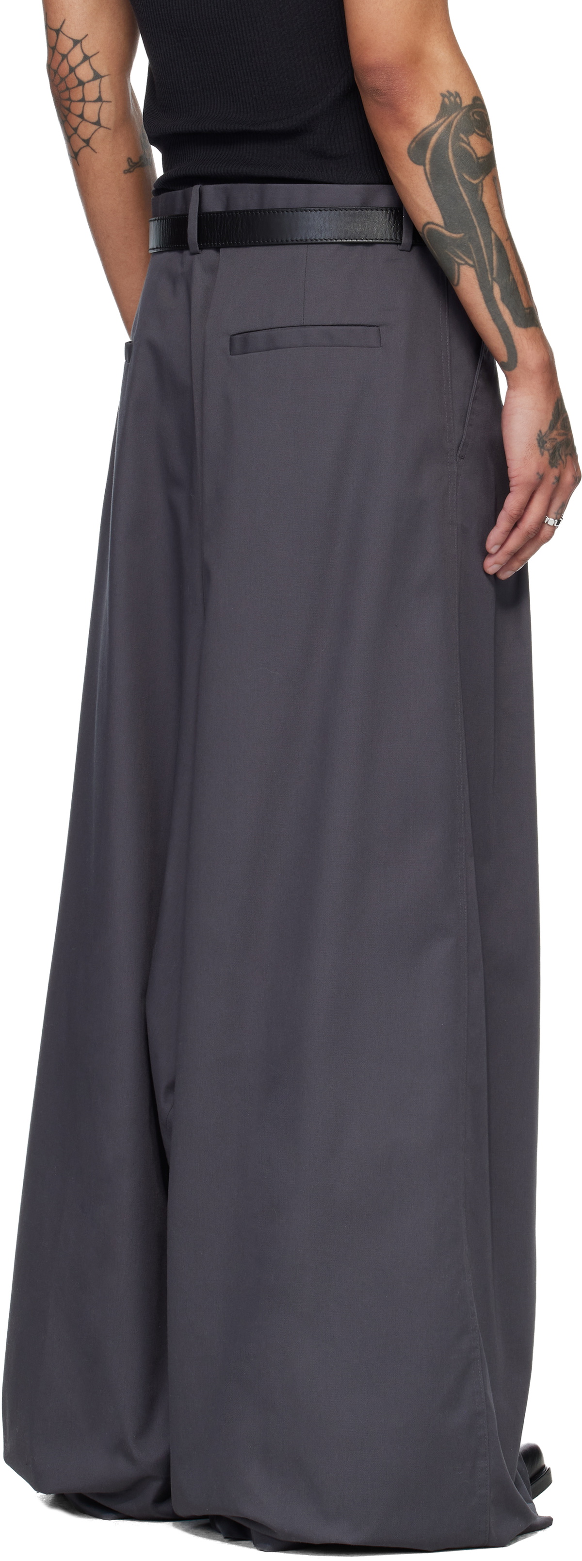 LU'U DAN Gray Lowline Trousers