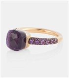 Pomellato Nudo Petit 18kt rose and white gold ring with amethyst and jade
