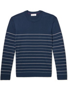 Brunello Cucinelli - Striped Cotton Sweater - Blue