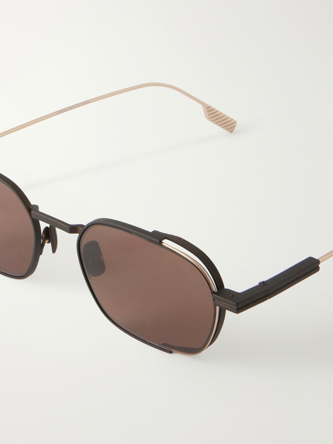 Zegna - Round-Frame Titanium Sunglasses