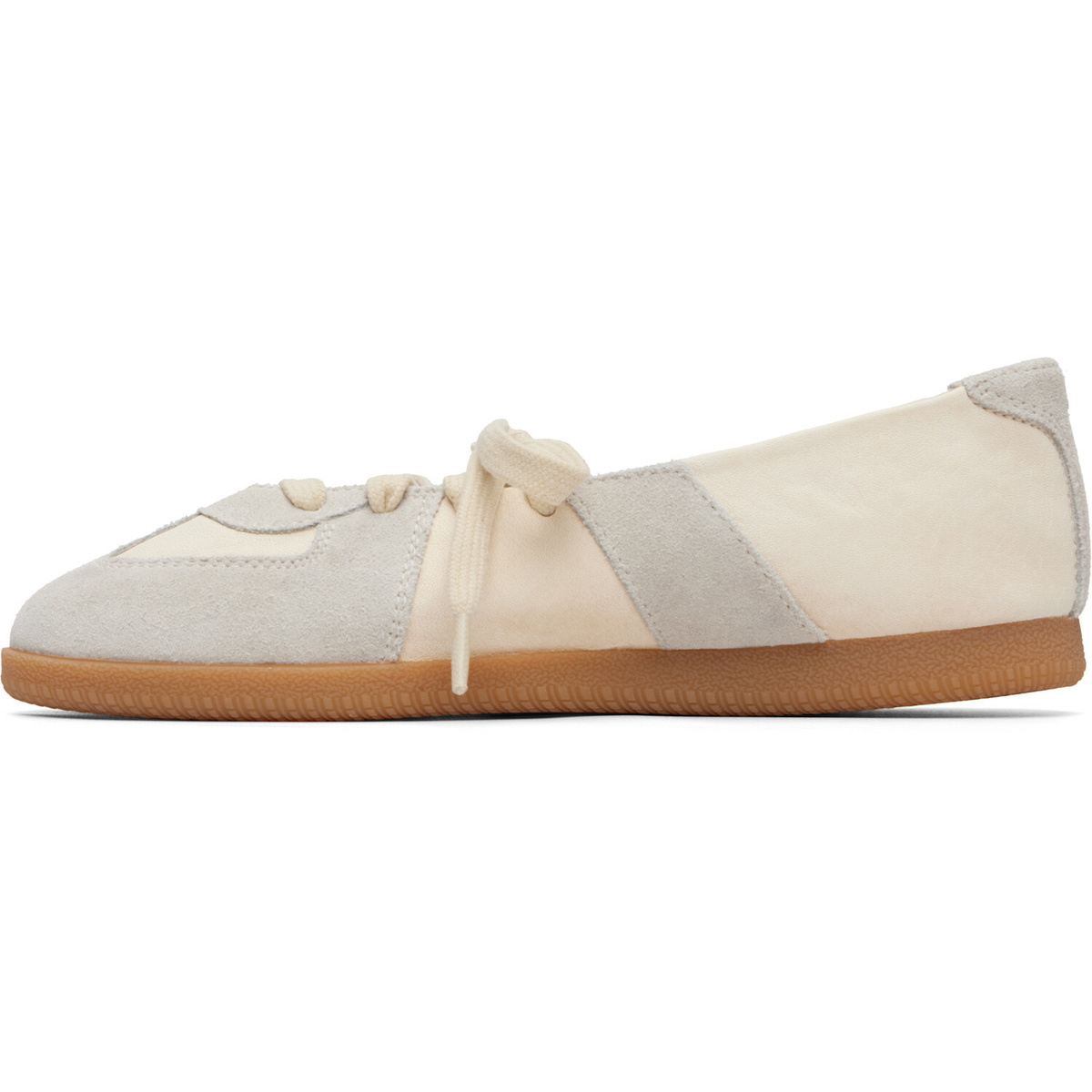 Maison Margiela Off-White & Gray Replica Soft Laced Ballerina Flats