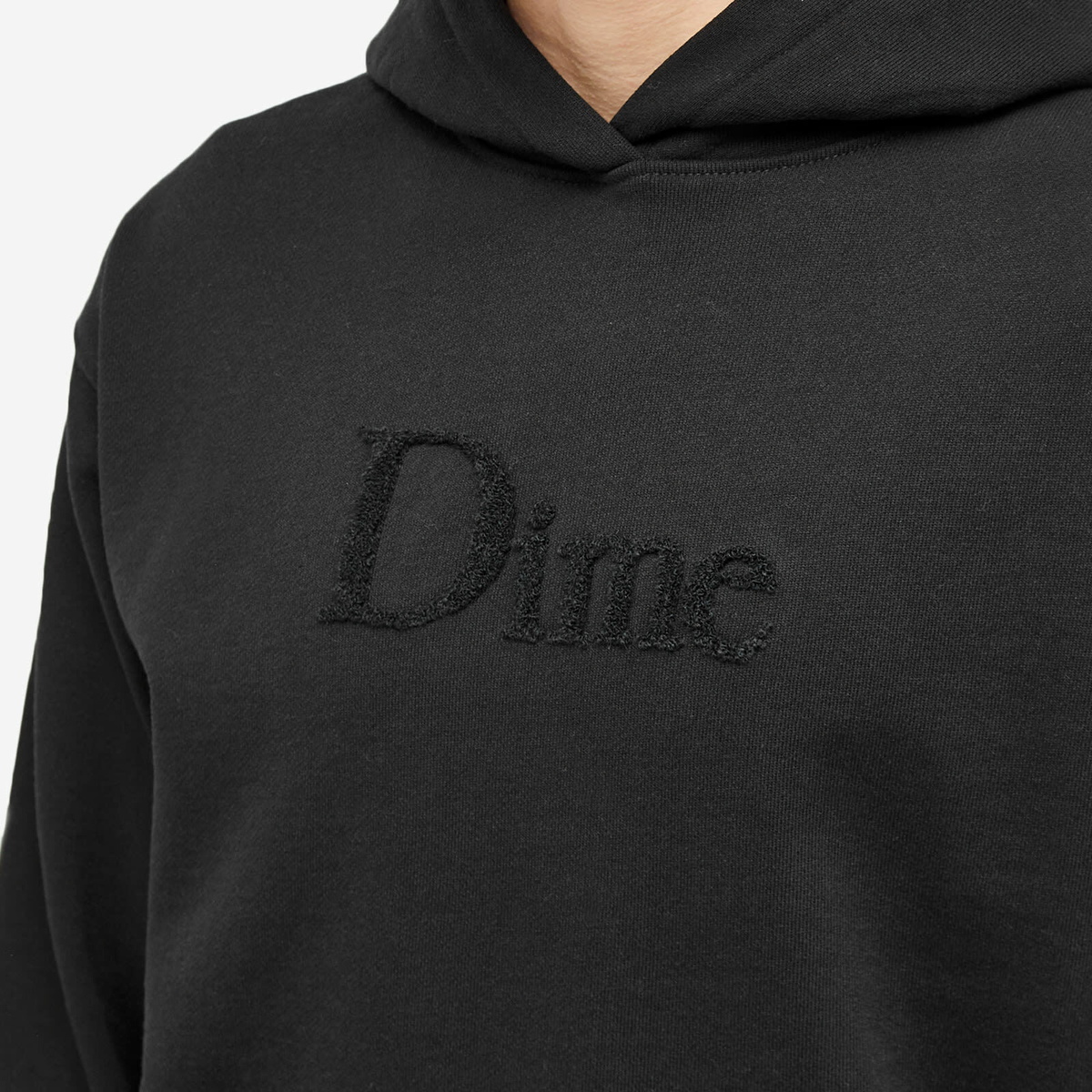 Dime Men's Classic Chenille Logo Hoodie in Black Dime