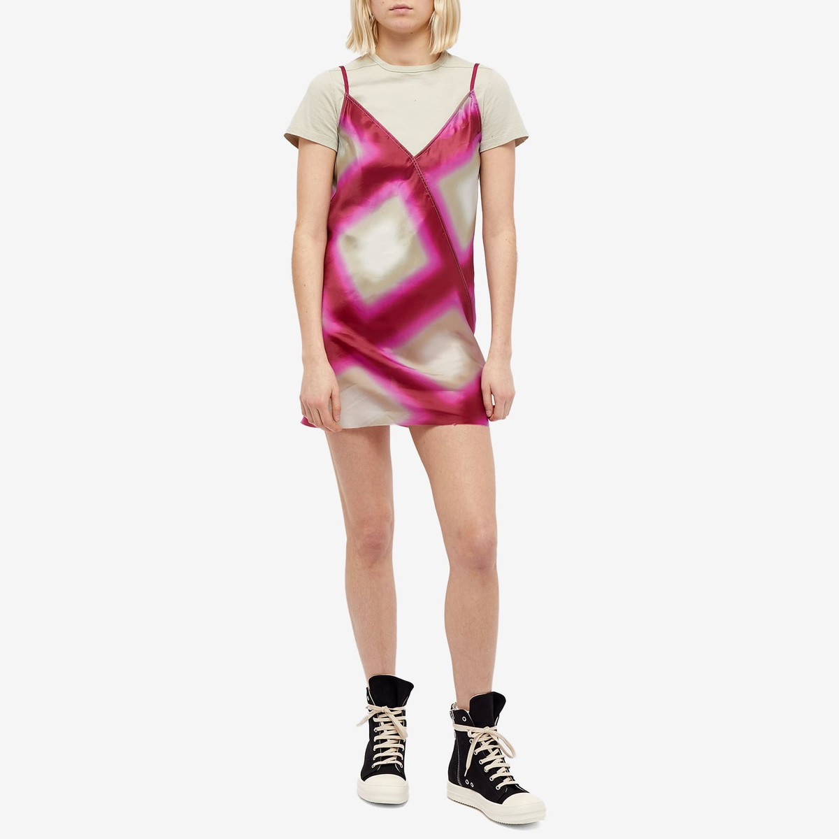 pink rick owen dress One-shoulder coated cotton-blend maxi dress - fuchsia