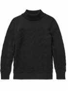 S.N.S. Herning - Cameo Slim-Fit Cable-Knit Virgin Wool Rollneck Sweater - Black