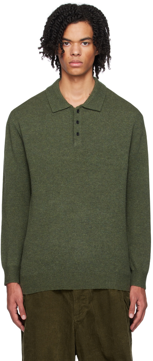 BEAMS PLUS Green Zip Sweater Beams Plus