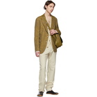 Dries Van Noten Brown and Yellow Bareno Blazer