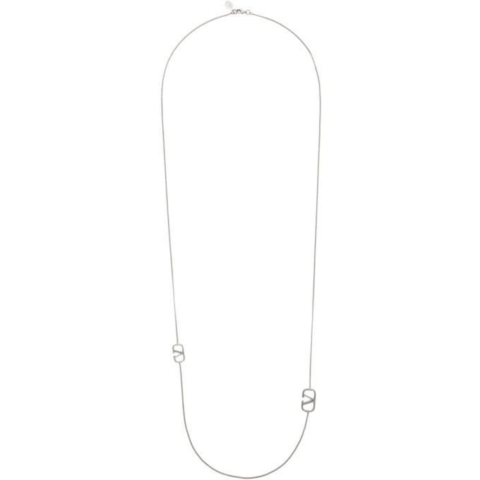 Photo: Valentino Silver Valentino Garavani VLogo Double Necklace