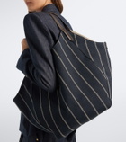 Brunello Cucinelli Monili striped canvas tote bag